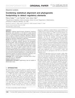 Combining statistical alignment and phylogenetic footprinting to