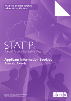 Applicant Information Booklet