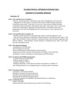 M.Sc. Zoology - University of Kashmir