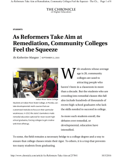 As Reformers Take Aim at Remediation, Community Colleges Feel