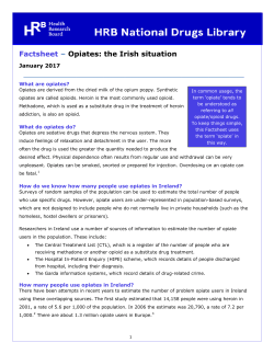 Factsheet &ndash; Opiates: the Irish situation