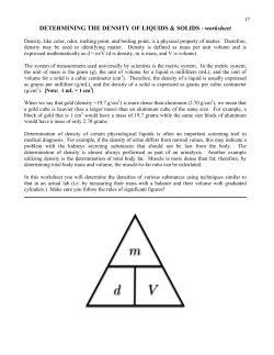 CH 151 Density Take Home Version
