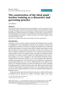 The construction of the ideal pupil &Aacute; teacher training as a discursive