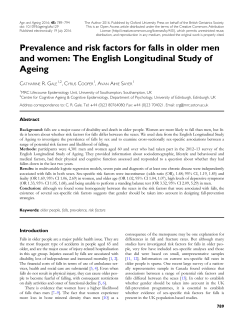 Prevalence and risk factors for falls in older men