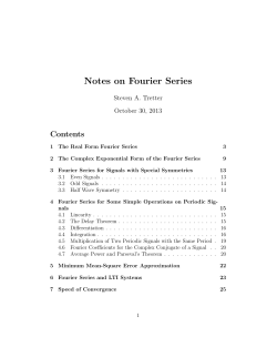 Notes on Fourier Series