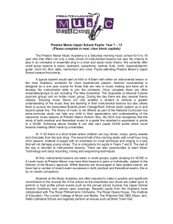 The Preston Manor Music Academy