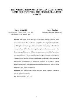 THE PRICING BEHAVIOR OF ITALIAN GAS STATIONS: SOME