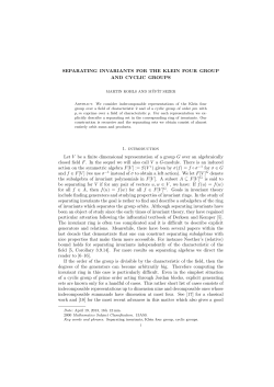 SEPARATING INVARIANTS FOR THE KLEIN FOUR GROUP