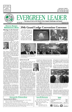 39th Grand Lodge Convention Convenes