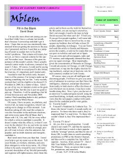 Fill in the Blank - Mensa of Eastern North Carolina