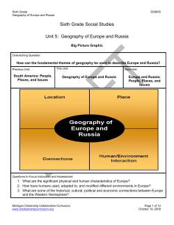 Sixth Grade Social Studies Unit 5: Geography of Europe and Russia