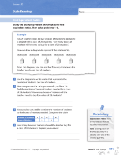 Scale Drawings Vocabulary Find Equivalent Ratios