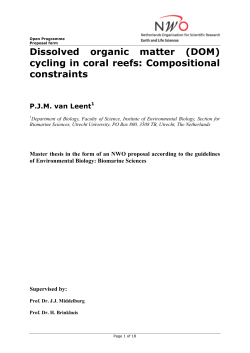 Dissolved organic matter (DOM) cycling in coral reefs