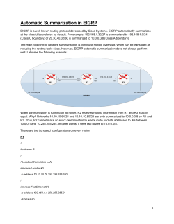 Automatic Summarization in EIGRP