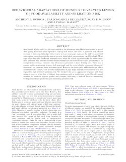 behavioural adaptations of mussels to varying levels of food