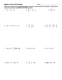 sem 1 part A review