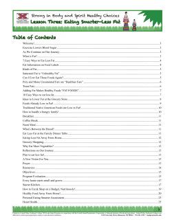 Eating Smarter &ndash; Less Sugar - United Tribes Technical College