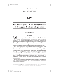 Counterinsurgency and Stability Operations: A new Approach to