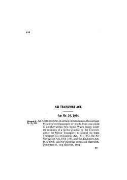 AIR TRANSPORT ACT. Act No. 3ft, 1964.