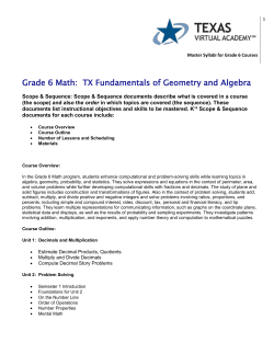 Grade 6 Math: TX Fundamentals of Geometry and Algebra
