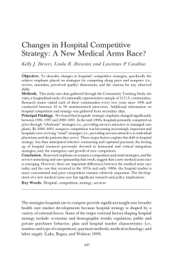 Changes in Hospital Competitive Strategy
