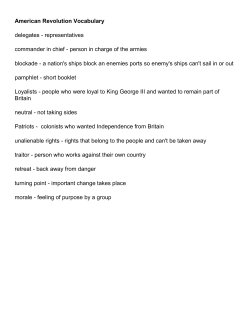 American Revolution Vocabulary delegates