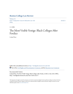 The Most Visible Vestige: Black Colleges After Fordice