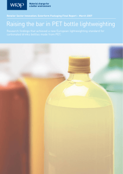 Raising the bar in PET bottle lightweighting