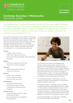 Cambridge Secondary 1 Mathematics Curriculum outline