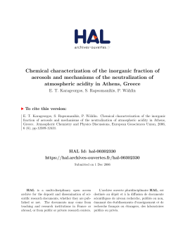 Chemical characterization of the inorganic fraction of - HAL-Insu