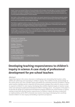 Developing teaching responsiveness to children`s inquiry in science