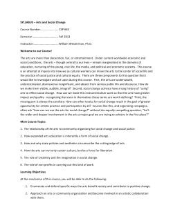 Arts and Social Change Course Number....................... CSP 665