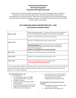 2017 Marching Band Financial and Fundraising