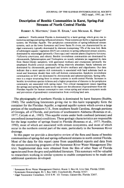 Description of Benthic Communities in Karst, Spring