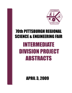 2009 Intermediate Division Student Abstracts