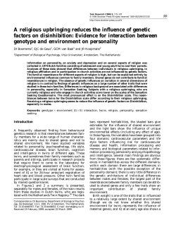 A religious upbringing reduces the influence of genetic factors on