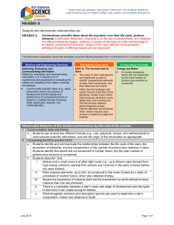 HS-ESS1-3 Evidence Statements