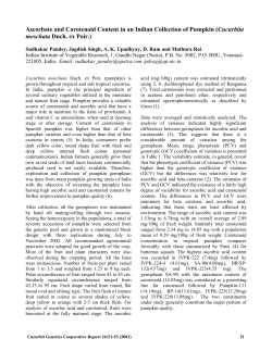 Ascorbate and Carotenoid Content in an Indian