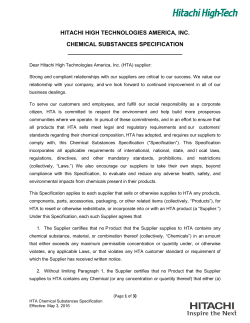 Chemical Substance Specification ("CSS")