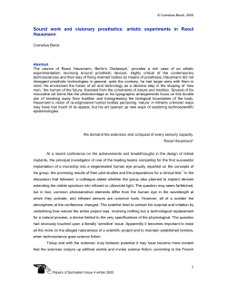 Sound work and visionary prosthetics: artistic