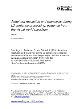 Text - Reading`s CentAUR