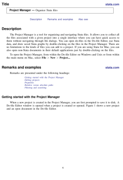 Title Description Remarks and examples