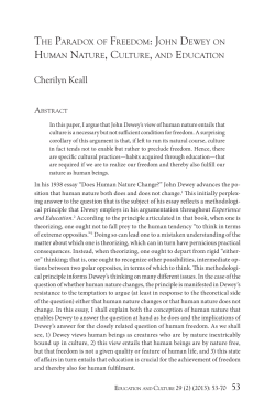 John Dewey on Human Nature, Culture, and - Purdue e-Pubs