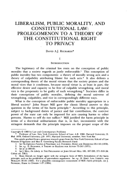 Liberalism, Public Morality, and Constitutional Law