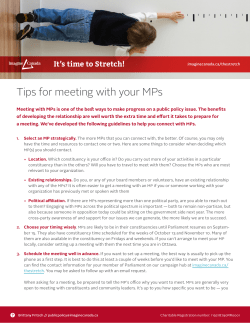 Tips for Meeting with your MP