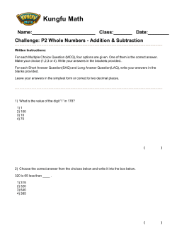 Level 2 Whole Numbers
