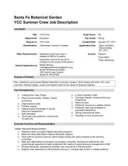 Santa Fe Botanical Garden YCC Summer Crew Job Description