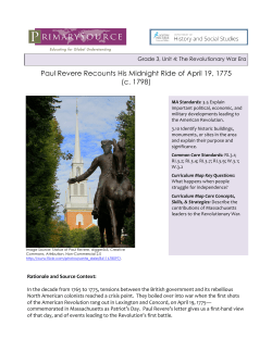 PS Grade 3 Unit 4 Paul Revere