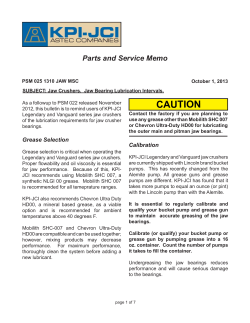 PSM 025 1211 JAW MSC Jaw Bearing Lubrication - KPI-JCI
