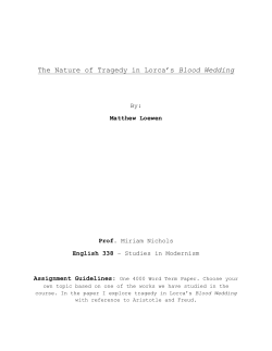 The Nature of Tragedy in Lorca`s Blood Wedding
